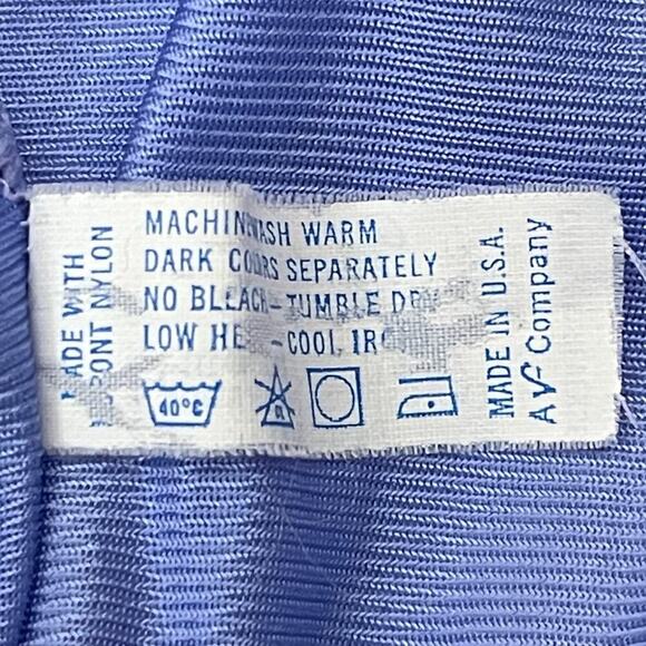 Vintage Vanity Fair Blue Nightgown Size Med V Neck Embroidered Knee Length - Picture 6 of 10